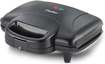 Prestige PGMFD 800 Watt Grill Sandwich Toaster | Non-Stick Grill Plates | Heat Resistant Bakelite Body | Auto Cut Off | Power & Ready Indicators | Easy to Clean | Black | 1Y Warranty | ISI Certified