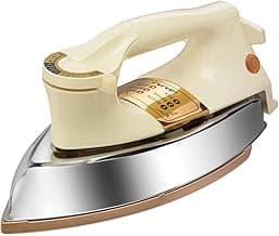 Bajaj DHX-9 1000W Heavy Weight Dry Iron | Advance Soleplate And Anti-Bacterial German Coating Technology | Multiple Temperature Levels | 2 Yr Warranty 【Ivory】