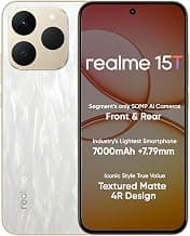 realme 15T 5G Smartphone 8GB+256GB Silver | 7000mAh Battery, 60W Fast Charge, 6.67inch Screen, 120Hz Display, Front & Rear Dual 50MP Cameras, Dimensity 6400 Max 5G, IP69