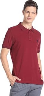U.S. POLO ASSN. Slim Fit Polo T-Shirt for Men- Ribbed Collar, Pique Knit - Half Sleeves Casual Mens Tshirt