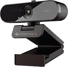 Zebronics FHD USB Webcam, 30FPS, 2P2G Lens, 2.0MP CMOS Sensor, Auto-White Balance, Auto-Exposure, Privacy Shutter, Built-in Mic, for Teams, FaceTime, PC/Laptop (Live Pro)