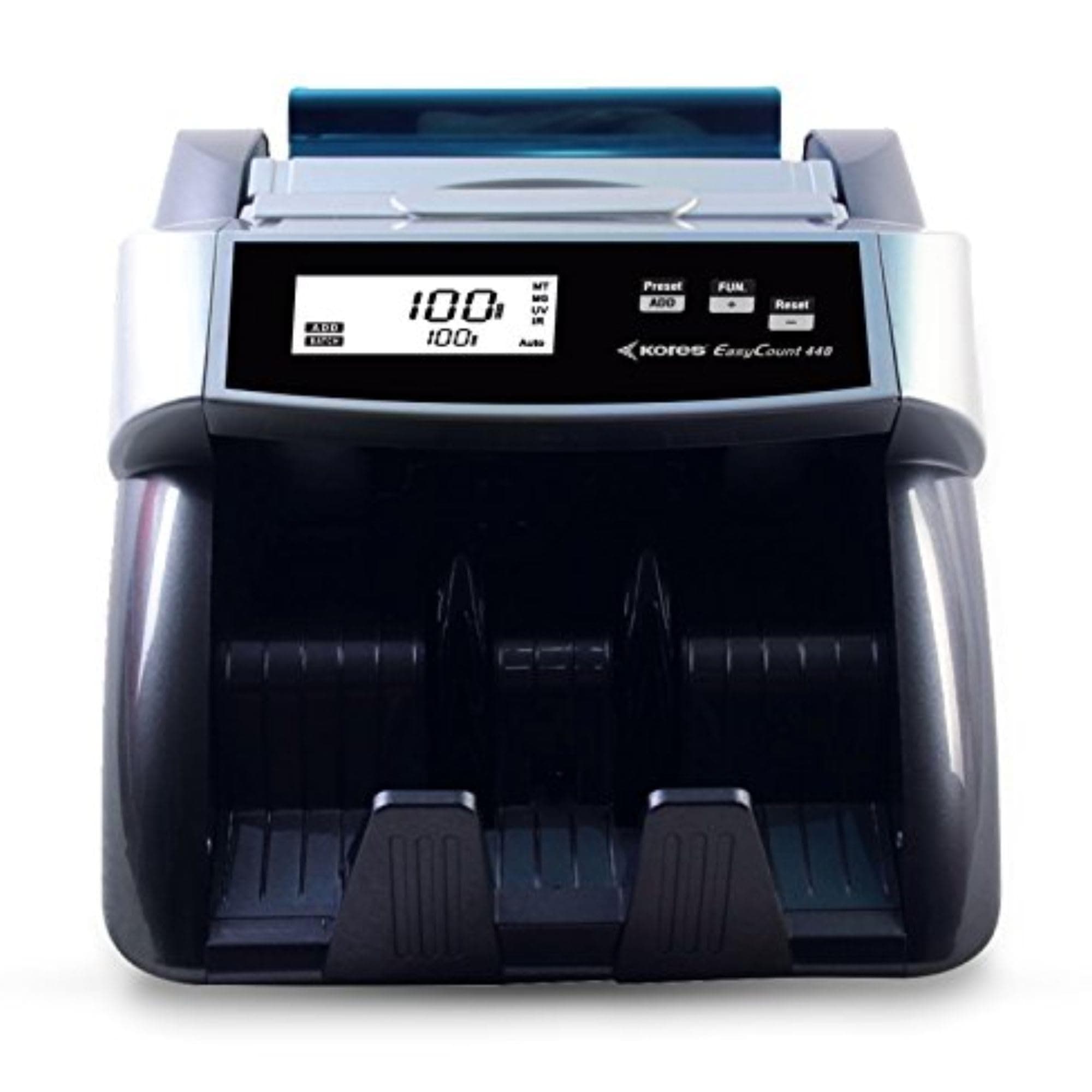 Kores Easy Count 440 Currency Counting Machine – Ideal for Shops, Offices & Retail | Fake Note Detection | Counts 900 Notes/Min | Supports INR/USD/EUR