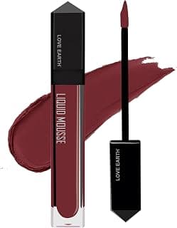 Love Earth Liquid Mousse Lipstick - Irish Coffee Matte Finish | Lightweight, Non-Sticky, Non-Drying,Transferproof, Waterproof | Lasts Up To 12 Hours With Vitamin E And Jojoba Oil - 6Ml