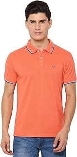 Allen Solly Men’s Solid Polo T‑Shirt | Regular Fit | Premium Cotton | Contrast Tipping Collar | Smart Casual Wear
