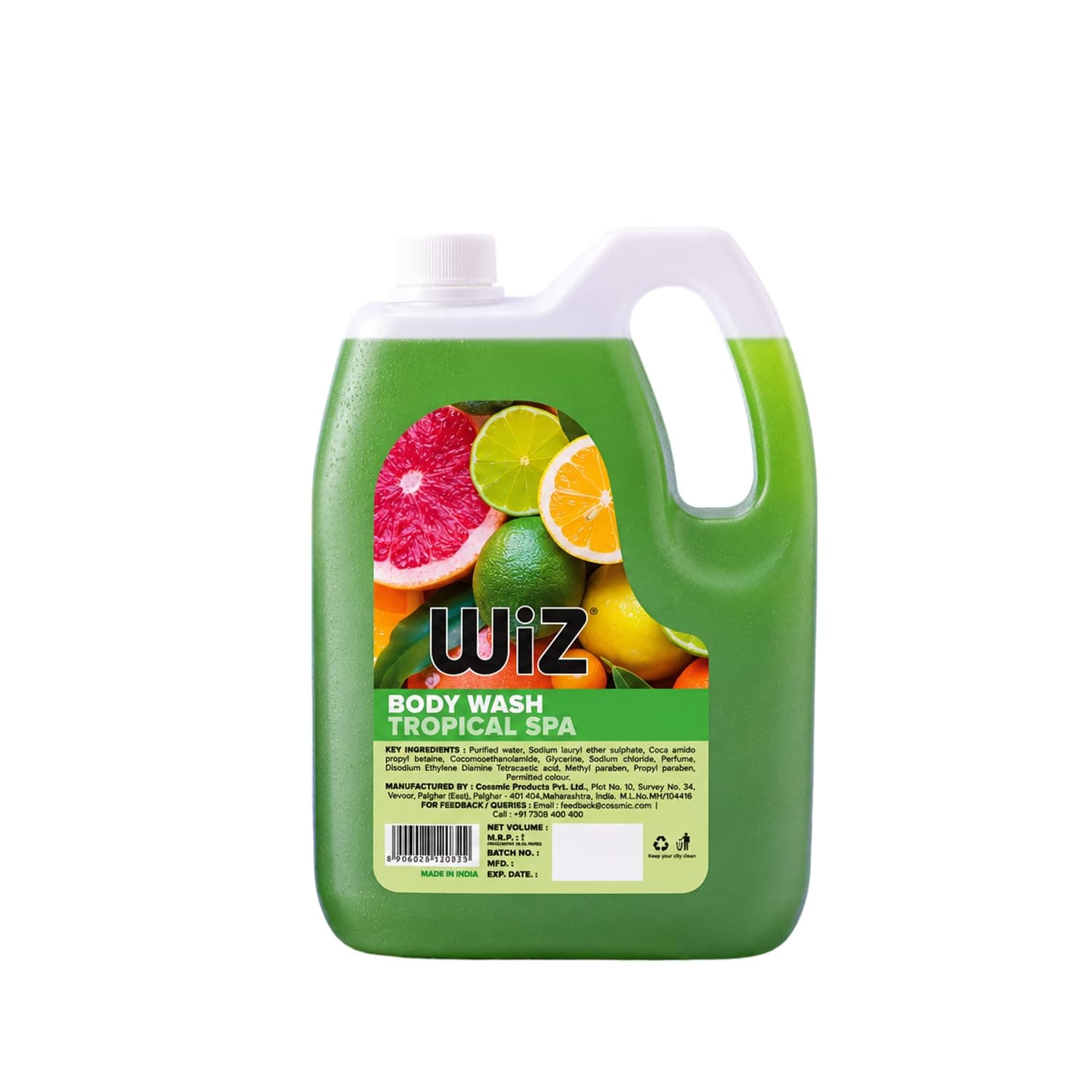 WiZ Tropical Spa Body Wash 5L Refill Can | Refreshing Shower Gel for Soft & Smooth Skin | Moisturizing Formula with Exotic Tropical Fragrance | Ideal for All Skin Types | Bulk Pack for Home & Professional Use