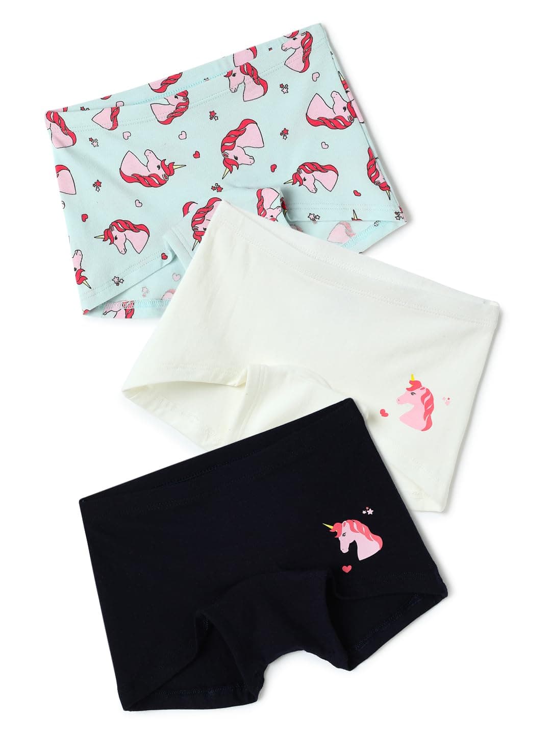 mackly Girls Boxers (Pack of 3) - Cotton Boxer Shorts, Seamless Comfort, Mid Waist Boyshorts Panties