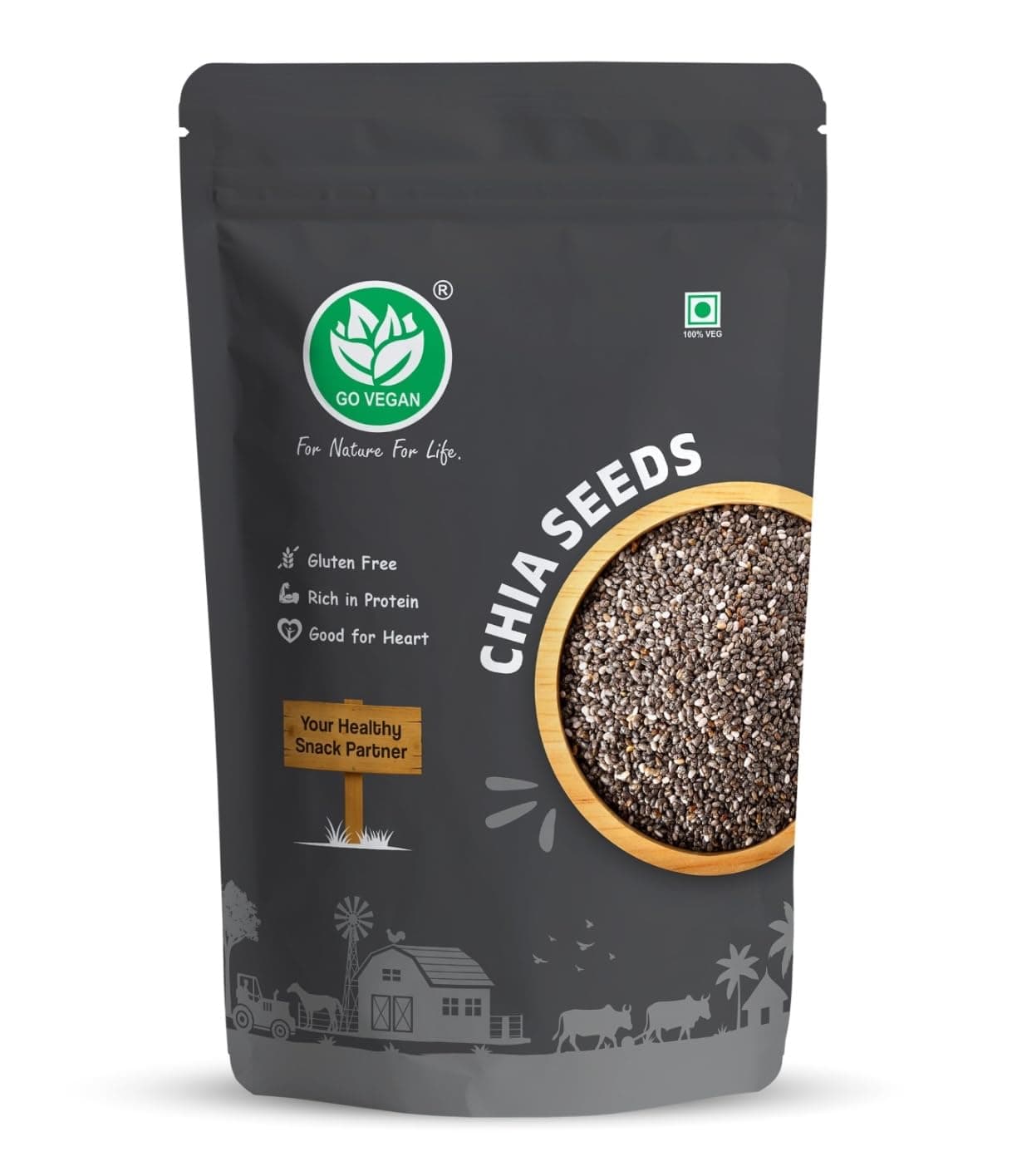 Go Vegan Chia Seeds 250g I Seeds for Eating | Seeds for Weight Management | Rich in Protein & Fibre