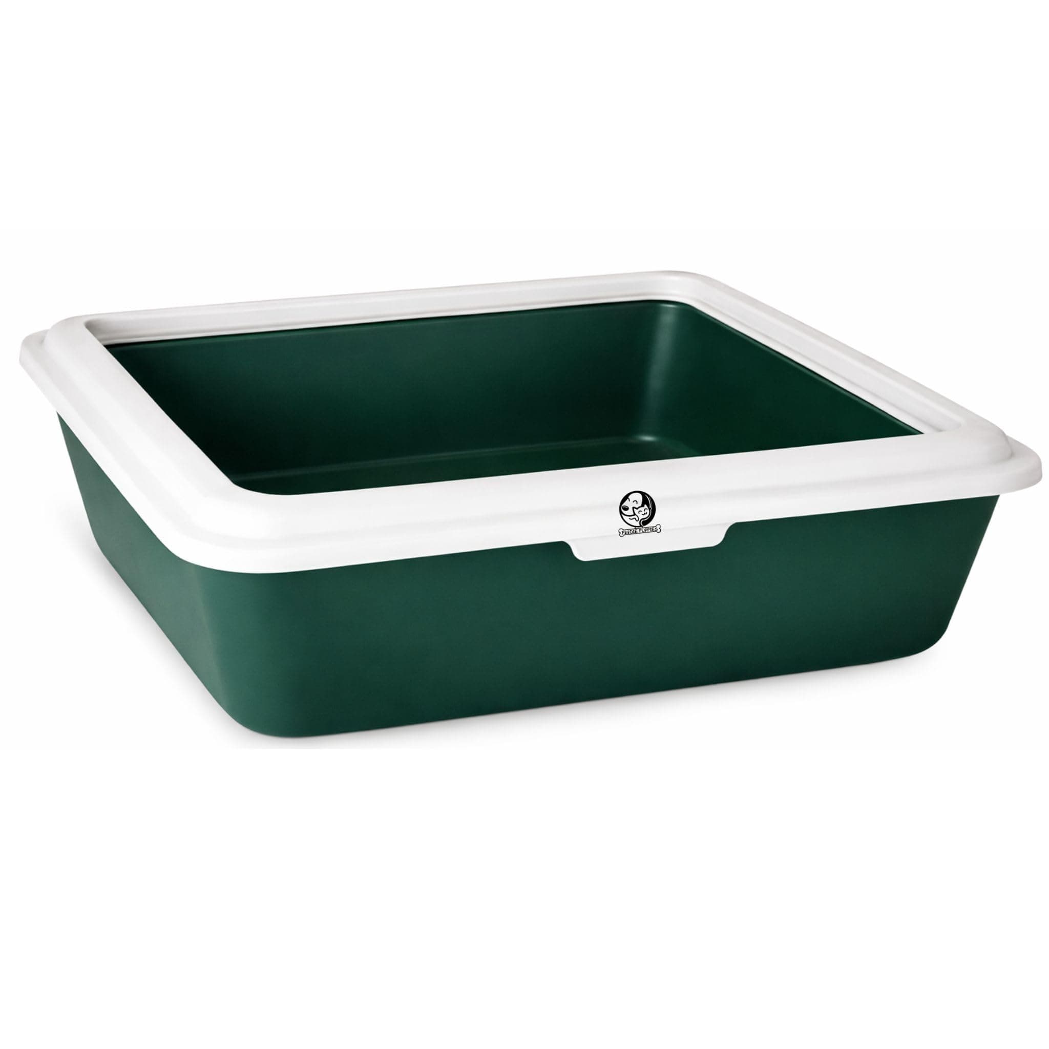 Foodie Puppies Rectangle Cat Litter Tray (Large (Green) - 58 x 46 x 17 cm) with Rim, Reduces Odor, Perfect Starter for Toilet Training Your Kitten and Puppies