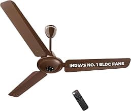 atomberg Efficio Alpha 1200mm BLDC Ceiling Fan with Remote Control | BEE 5 star Rated Energy Efficient Ceiling Fan | High Air Delivery with LED Indicators | 2 Year Warranty (Gloss Brown)