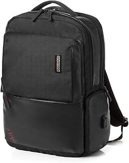American Tourister Zork 2.0 Style 01, 23L Volume Office 4 Compartment Laptop Backpack With Front Organizer And Spacious Interiors For Unisex, Men & Women - Black