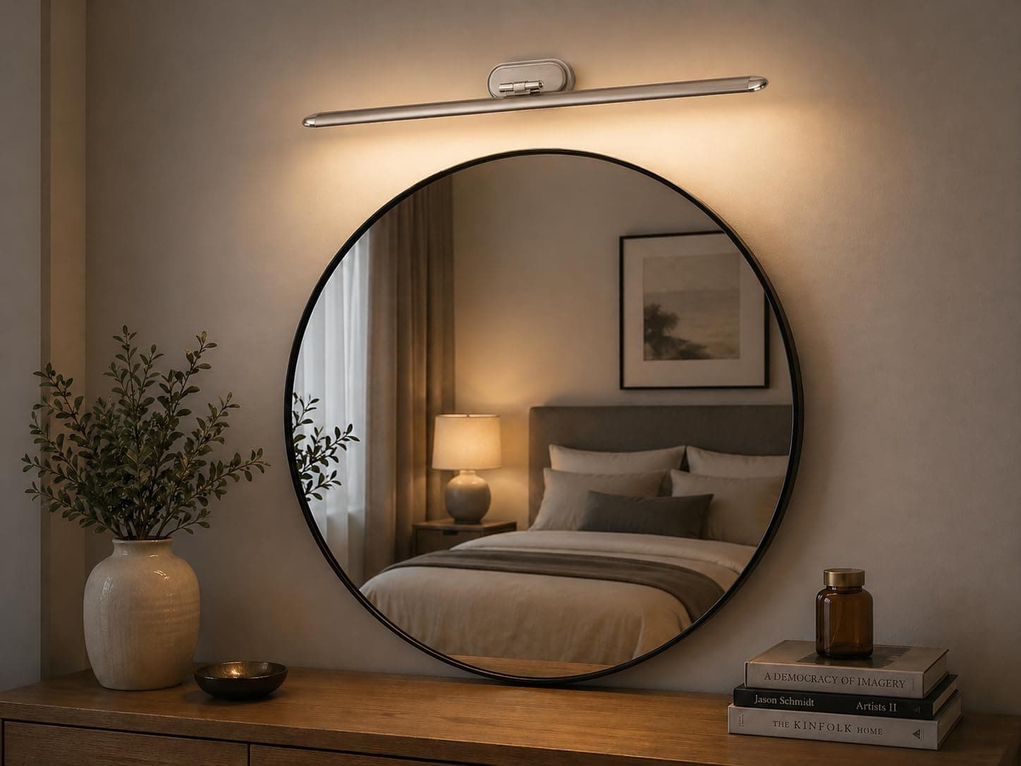 FILLISKA® 12 Watt Modern LED Picture/Dressing/Vanity/Bathroom/Mirror Light with 3 Step Light Mode & Adjustable Head (White,WarmWhite and Neutral White)(2 Year Warranty) (12 Watt Satin Nickel)