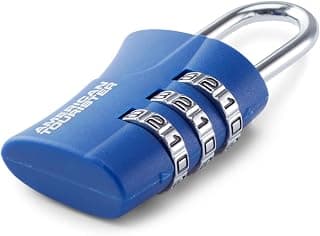 American Tourister Acrylonitrile Butadiene Styrene 3-Dial Combination Lock Secure Your Belongings with Confidence On The Go, Durable, and Stylish Design in Sleek Blue