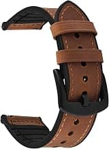 KHR Leather 22mm Watch Straps Compatible for Boat Wave Lite, Wave, Noise Colorfit Pulse Grand, Pulse Buzz, Fire-boltt Ninja 3 & All 22mm Wrist Strap