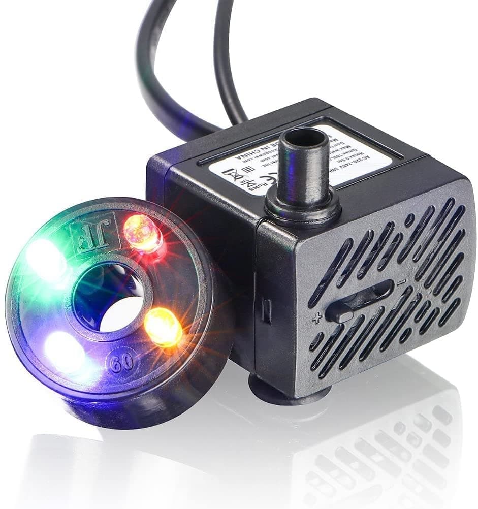 Sentrox® Mini Submersible Fountain Aquarium Pond Spare Replacement Water Pump with LED light | Mini Water Fountain Pump for Fountains & Aquarium/Fish Tank Water Pump, (Qty-1)