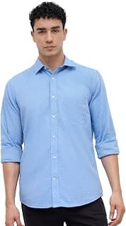Colorplus Men Regular Fit Structure Pattern Pure Cotton Semicutaway Collar Full Sleeve Casual Shirt