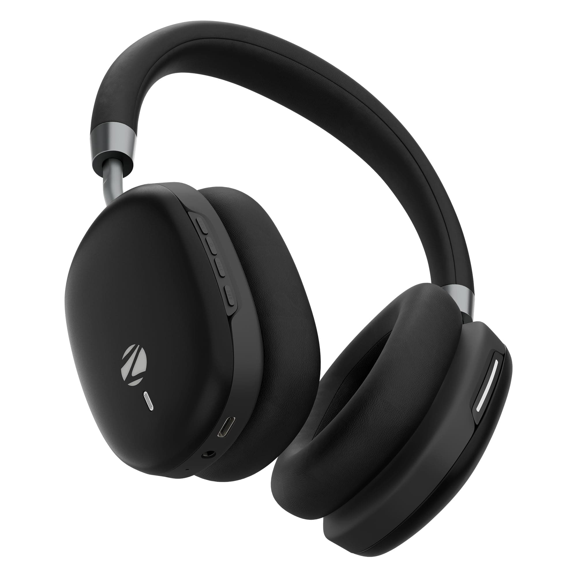 Zebronics Silencio 200T Wireless Headphones, Hybrid ANC 48dB, Upto 100Hrs Playback, 40mm Drivers, Dual Mic ENC, BT v6.0, Gaming Mode, Dual Pairing, Touch Controls, App Support, AUX, Black
