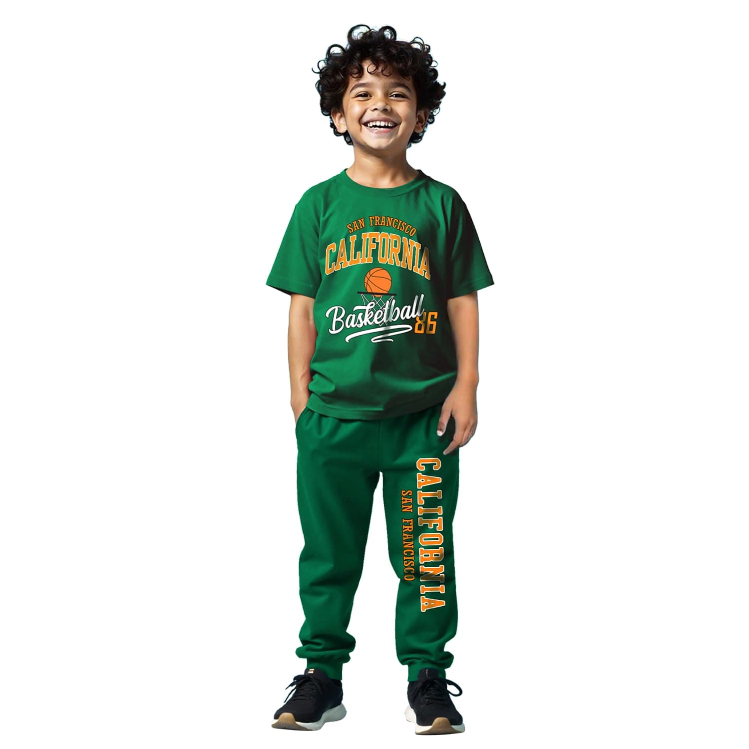 Trampoline Boys Printed T-shirt and Trackpant set Pack of 1