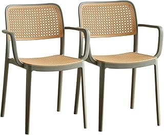 INNOWIN Mirra Chair for Cafeteria | Arm Chair | Accent Chair for Living Room Home, Bedroom, Cafe and Hotels | 3- Year Warranty | Set of 2 | Plastic | Grey