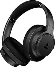 Boat Rockerz 512 ANC,(~40dB) Hybrid ANC, 80H Battery, 40mm Drivers, 40ms Low Latency, ENx Tech,Stream Ad Free Music via App Support, Bluetooth Headphones, Wireless Headphone with Mic (Cosmic Black)