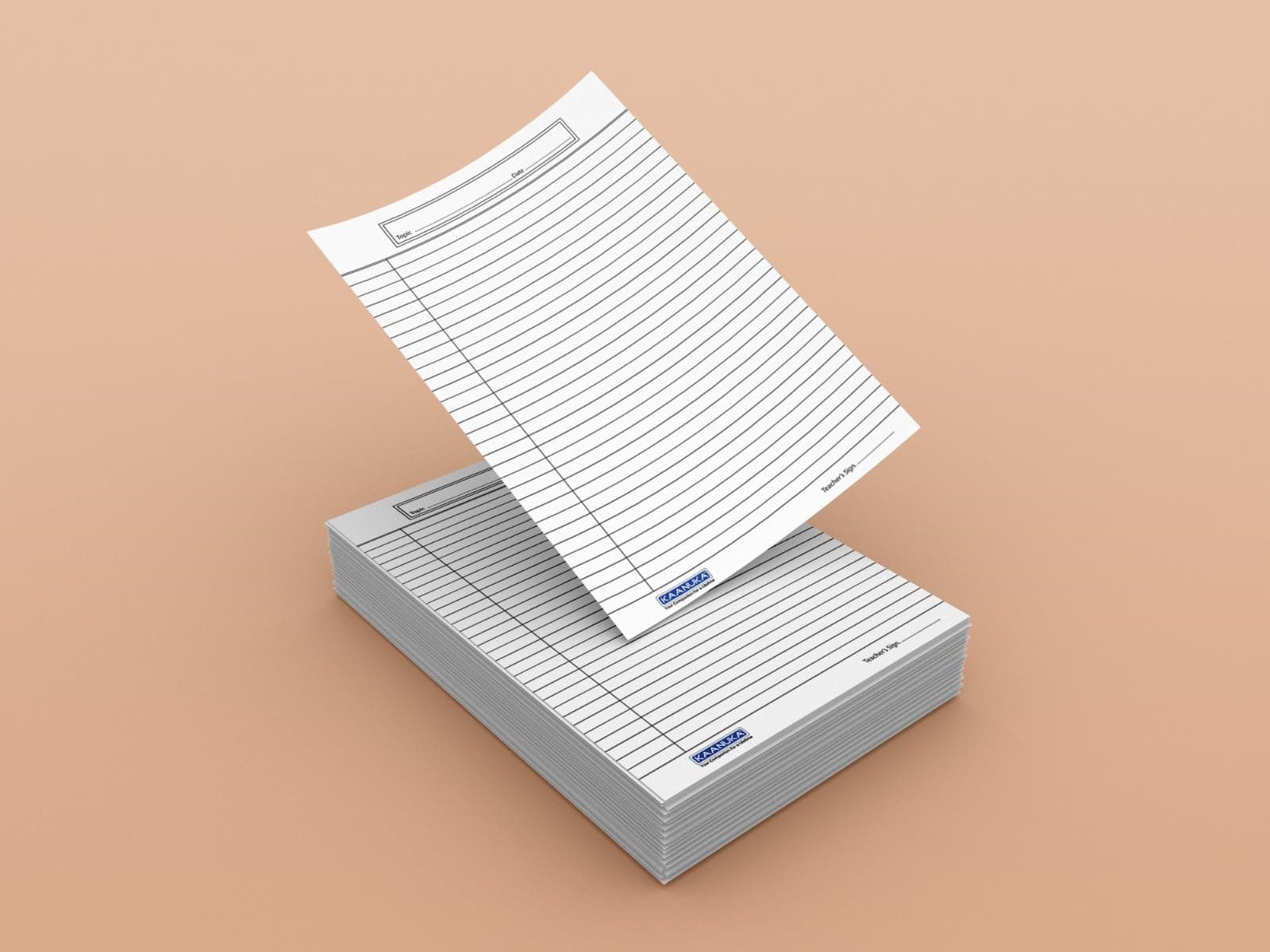 KAANUKA A4 Size One Side Ruled Sheets | 200 Sheets | 75 GSM Premium Paper | For School, College & Office Use | Writing, Projects, Assignments, Practicals, Homework