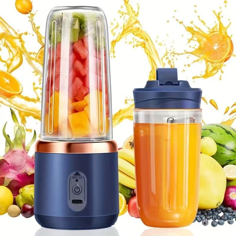 Zancia Portable Blender Electric Juicer USB Rechargeable Fruit Mixers Mini Personal Smoothie Maker 6 Blades 3 Gears Ideal for Smoothies, Protein Shakes, Fresh juices, sauces -1500mAh Battery