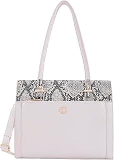 Caprese Bambi Medium Snake Textured Satchel Bag for Women | Elegant Multi-Compartment Shoulder Handbag with Adjustable & Detachable Strap | Zipper Closure | Perfect for Worl & Travel