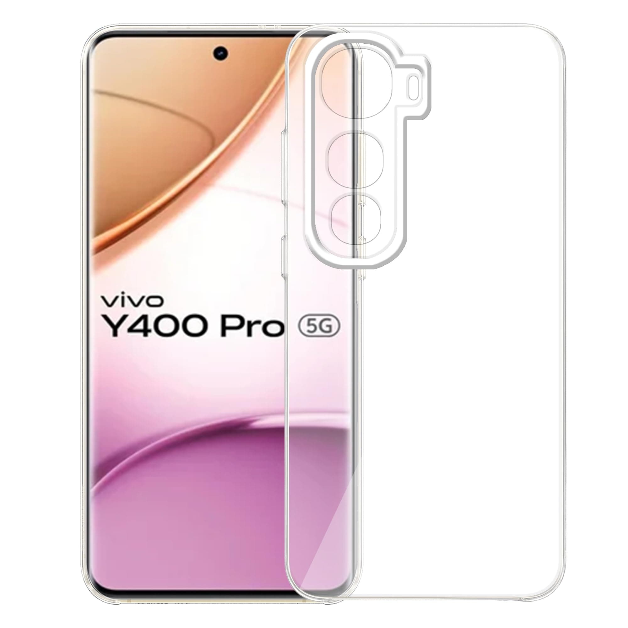 Amazon Brand - Solimo for Vivo Y400 Pro 5G Premium Transparent Soft Silicon Crystal Clear Back Cover [Transparent]