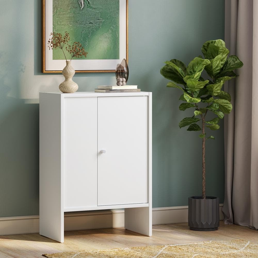 Wakefit Engineered Wood Cabinet | 1 Year Warranty | Storage Cabinet for Home Kitchen Living Room | 1 Closed Compartment | Almeida - Frosty White