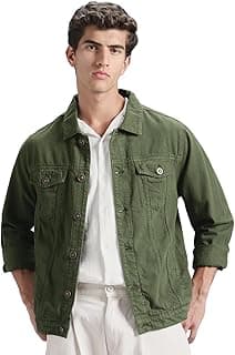 INKD Men's Overdyed Cotton Denim Jacket - 100% Cotton | Double Flat Pocket | Regular Fit | Full Sleeve
