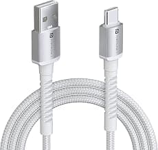 Portronics Konnect X USB to Type C Cable with 3A Output, Fast Charging & Data Transfer, Nylon Braided, Aluminium Alloy Shell, 1M Length compatible with Type C Smartphones(White)
