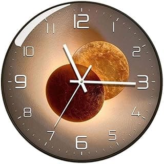 TEKCOOL Wall Clock 12" Silent Quartz Decorative Wall Clock Non-Ticking Classic Digital Clock Battery Operated Round Easy to Read Handheld Complete Home/Kitchen/Bedroom(419).