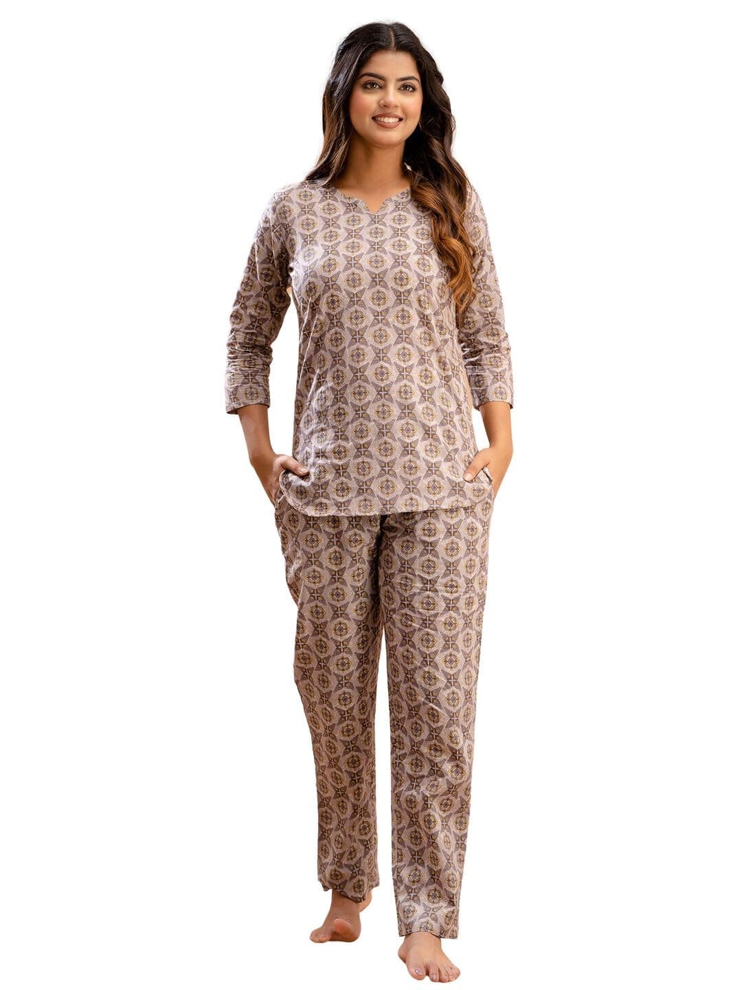 feranoid Women Full Sleeves Cotton Nightsuits