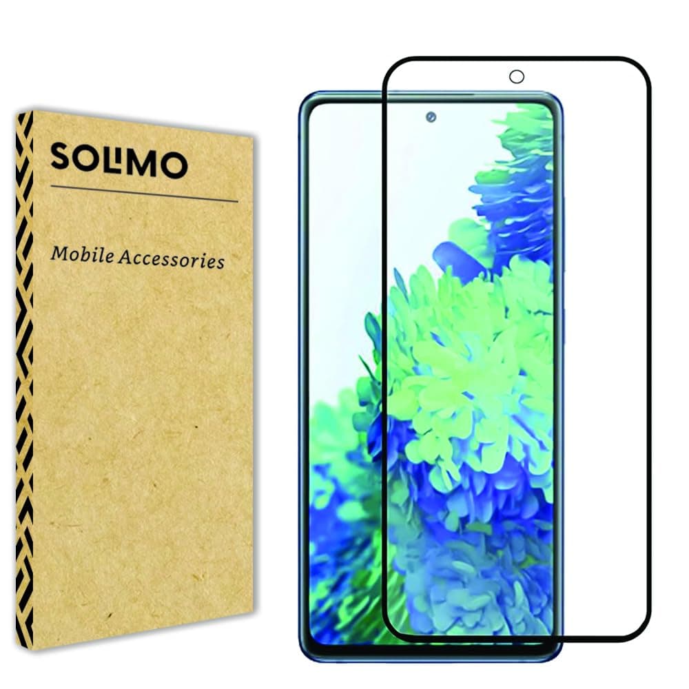 Amazon Brand Solimo Edge to Edge Tempered Glass for Samsung Galaxy S20 Fe 5G (6.5 Inch) with Easy Self Installation Kit for Smartphone | (Black)