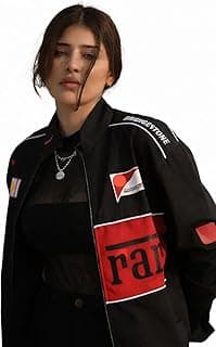 Generic ZYROX BLACK F1 RACING STREETWEAR JACKET