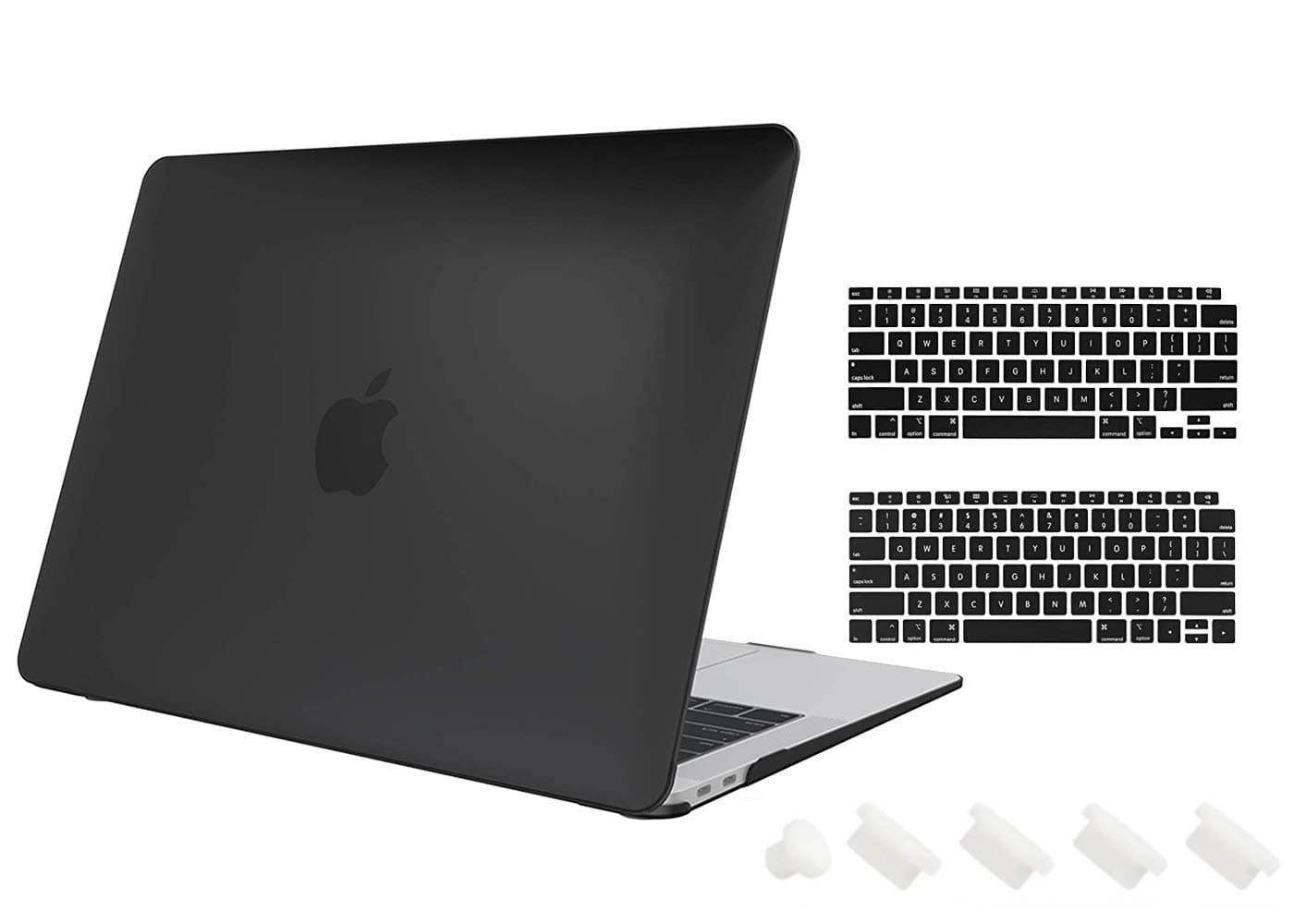 Tobo Plastic Hard Shell Case Compatible with Newest Air 13 inch Release 2020 2019 018 [ A2337 M1 A2179 A1932 ] with Keyboard Cover Touch ID Protective Case (Black) - TD-091CC-02