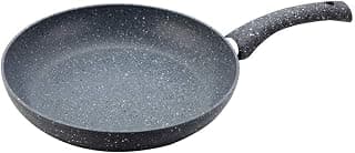 Wonderchef Granite Non-Stick Fry Pan 24cm for Kitchen, 1.8L, Non-toxic, Chemical & PFOA Free, Low-oil Cooking, Scratch-resistant, Gas Stove & Induction Friendly, Soft-Touch Handle, 2-Yr Warranty, Grey