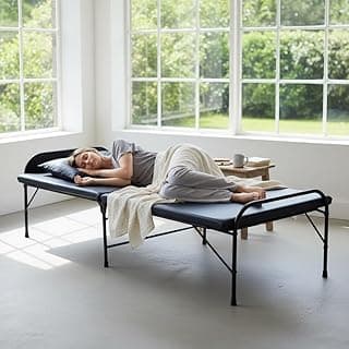 Nattnak Premium Folding Bed Single with Mattress | Heavy Duty Metal Cot | Portable Foldable Bed 3ft x 6ft | Space-Saving Multi-Purpose Bed | No Assembly | Ideal for Bedroom & Rented Apartments | Heavy Duty Frame