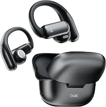 boAt Airdopes Stride with Up to 50 Hrs Playtime, Quad Mics ENx™ Tech, Open-Ear Comfort, 13mm Drivers, Beast™ Mode, Spatial Audio, IPX4 Resistance, Multipoint Connectivity OWS Earbuds (Ash Black)