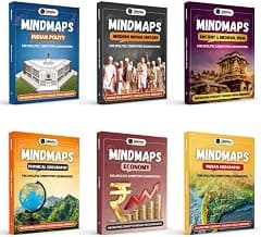 PW UPSC Mindmaps Indian Polity, Physical Geography, Economy, Ancient & Medieval India, Indian Geography, Modern Indian Combo Set of 6 Books For UPSC/PSC Competitive Examinations [Paperback] PW