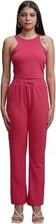 Tokyo Talkies Women's Co-ord Set | Sleeveless Crop Top & Drawstring Trousers | Perfect for Casual Outings & Vacations