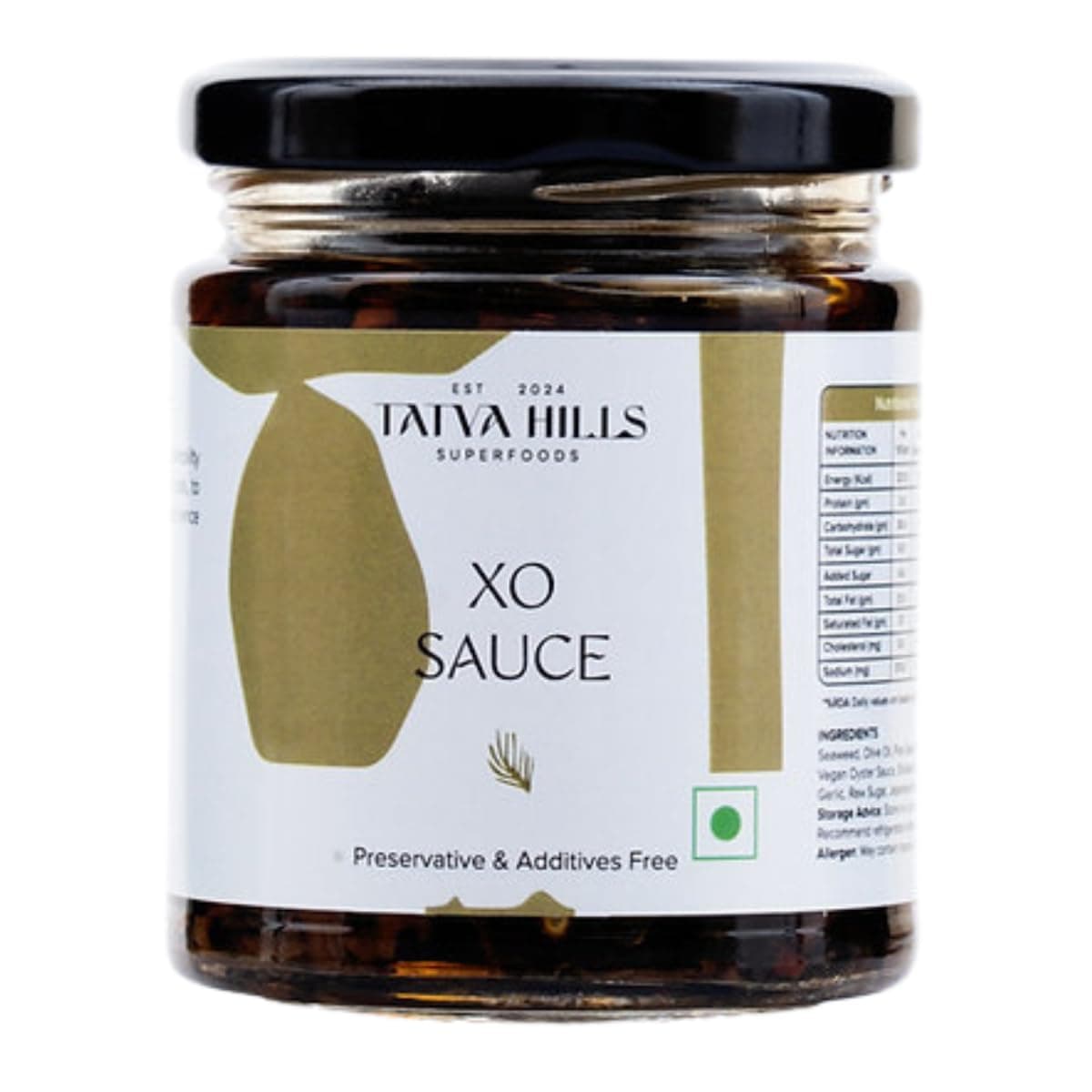 TatvaHills Superfoods Plant-Based XO Sauce | Rich Umami with Mushroom, Seaweed & Chilli | Vegan, Fermented & Gut-Friendly | No Preservatives, All Natural | Perfect for Stir Fry, Noodles, Rice & Dips | 175g