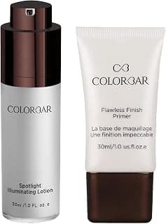 Colorbar Cosmetics Flawless Finish Primer, Transparent, 30 ml,Colorbar Spotlight Illuminating Lotion, 30ml