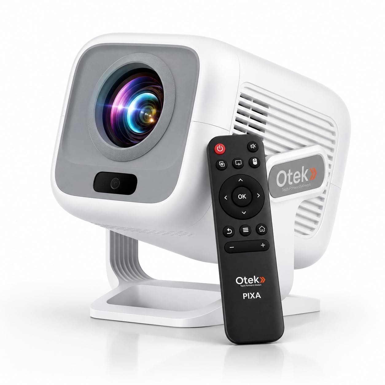 OTEK PIXA Smart Projector with WiFi Bluetooth Native 1080P Full HD 4K Support Netflix Prime Video Android 11 Auto Focus Portable Home Theater Cinema Projector for Home Office