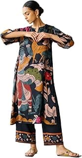 ANNI DESIGNER Women's Rayon Viscose Straight Printed Kurta with Palazzo