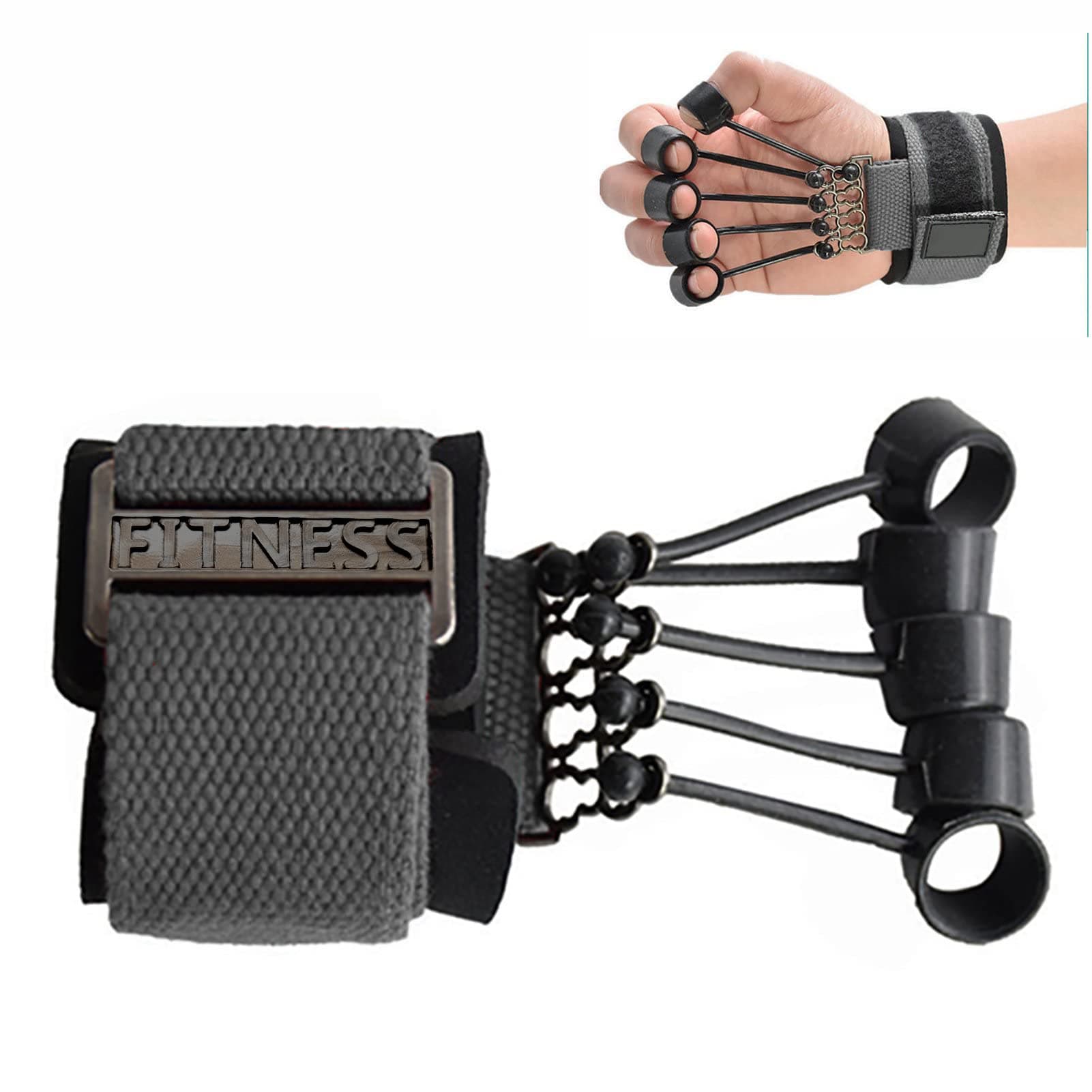 AMIFIT Finger Gripper Strength Trainer with Resistance Bands | Flexion and extension device for hand, wrist and forearm, suits yoga, guitar, climbing and therapy