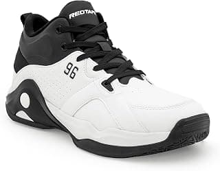 Red Tape Men's Sneakers Black White Pu Round Toe Lace-Up Flexible Support