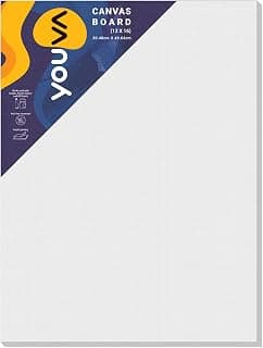 Navneet Youva | Primed Canvas Board for Acrylic and Oil Colour Painting | 12x16 inch | for Students and Budding Artists (12x16 inch | Pack of 1)
