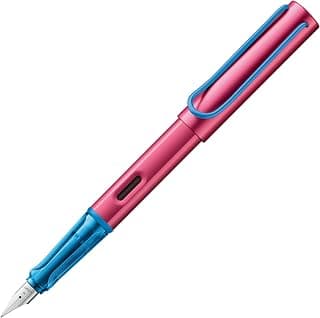 Lamy AL-star rollerskate Fountain Pen - Fountain Pen with Ergonomic Grip & Black Steel Nib in M Line Width - Lightweight Aluminium Housing - Includes Ink Cartridge T 10 Blue - Right-Handed