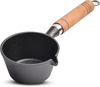 AADHIK Cast Iron Tadka Pan Vaghar Chounk Pan | Small Frying Tempering Kadai | Kitchen Accessories | 100 ml Pre Seasoned Iron Pan | Gas Stove Compatible for Dal Spices & Quick Fry