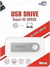 Samurai 8GB Metal USB Flash Drive, Portable Keyring Design, Silver Aluminium Pack of 1